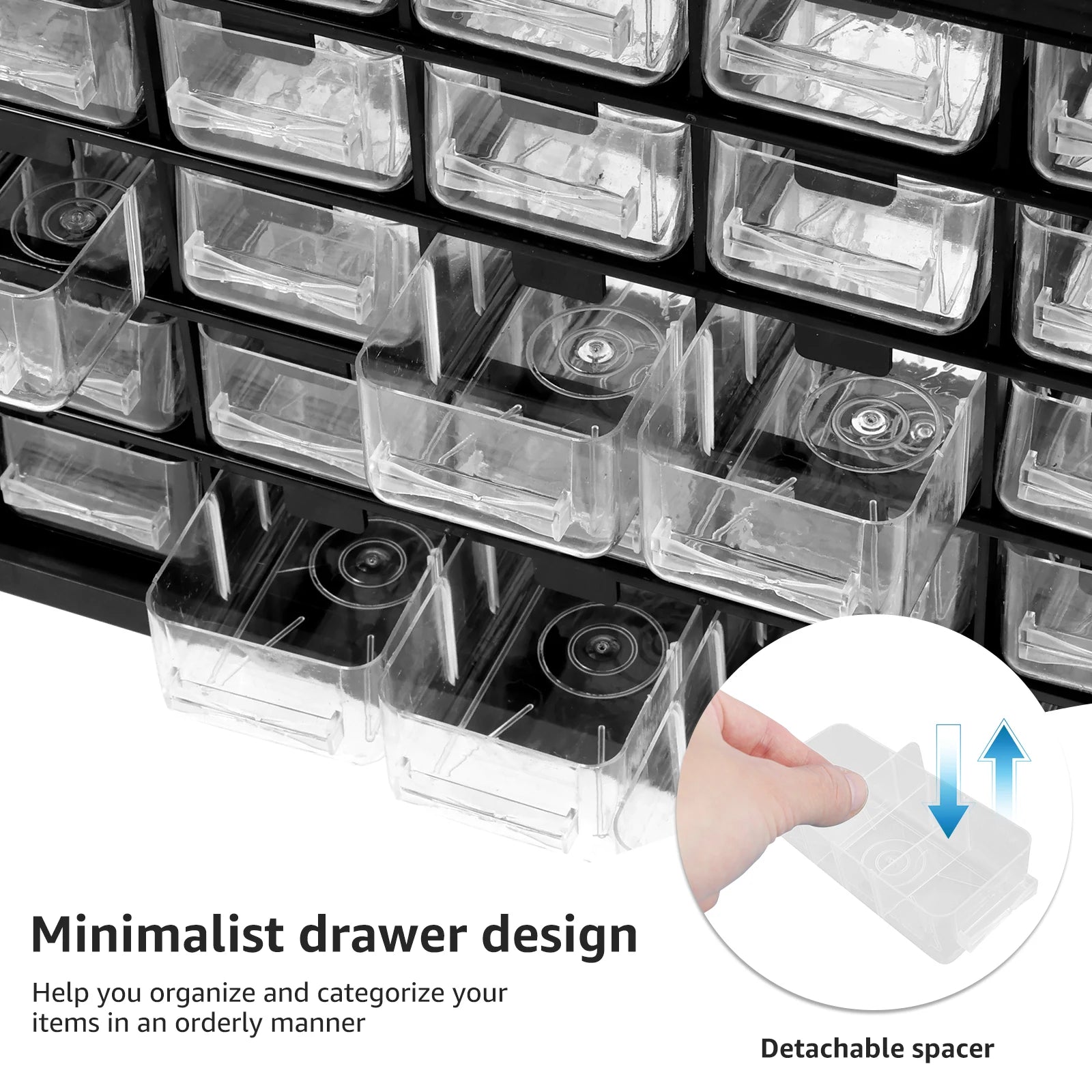 25 Drawer Plastic Drawer Storage Cabinet Storage Hardware and Craft Cabinet with 50 Removable Dividers for Bead Lego