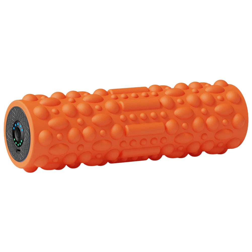 Electric Vibrating Foam Roller Yoga Column Rechargeable Muscle Roller 5 Modes Tissue Massager for Bodybuilding - Orange