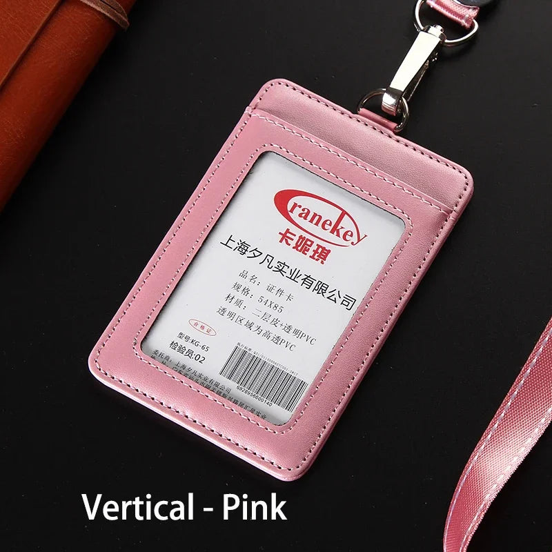 NEW ID Holders Bank Credit Card Holder Unisex Genuine Leather Card Case Business Working Id Badge Name Tag Covers