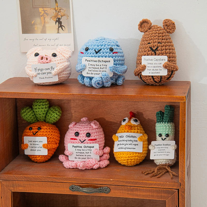 Positive Potato Ornament Desk Accessories Offices Accessories Desktop Decoration Crochet Fruits Vegetables New Year Gift