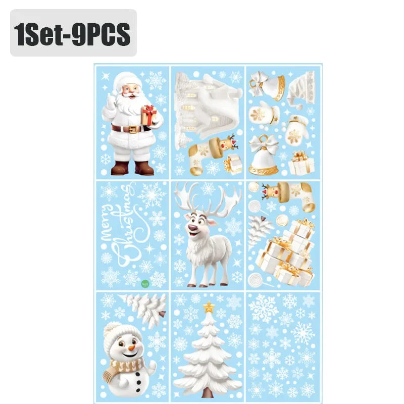 PVC Self Adhesive Christmas Window Sticker White Snowflake Holiday Decoration for Home Office Shop Festive Decor