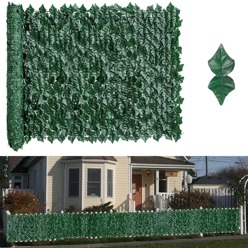 100X300cm Artificial Ivy Fence Plant Grass Wall Panel Faux Green Leaf Hedge Privacy Screen Outdoor Home Garden Balcony