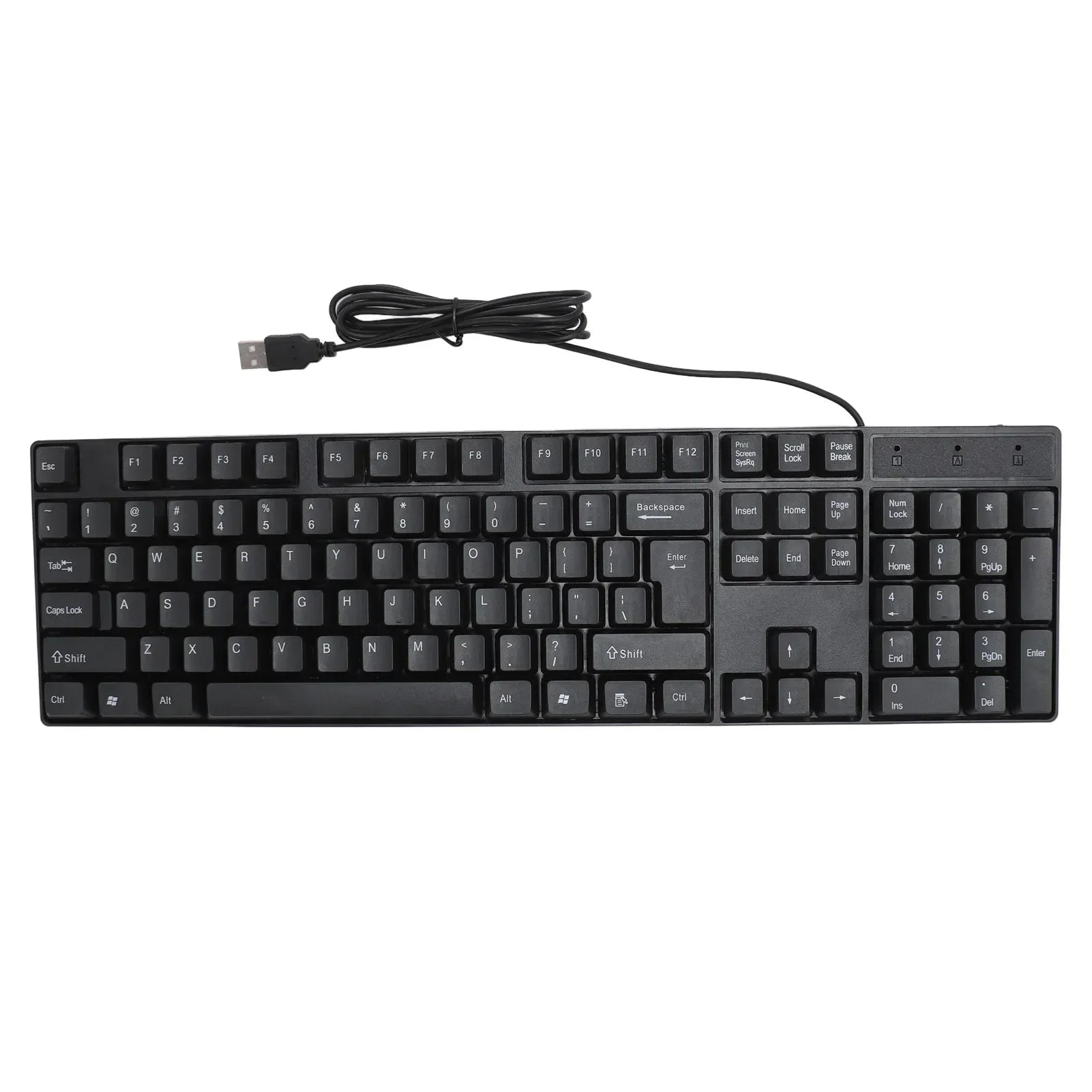 104 Keys USB Wired Keyboard English/Russian/Spanish/French Language Ergonomic Design Gaming Keyboard for Office Laptops