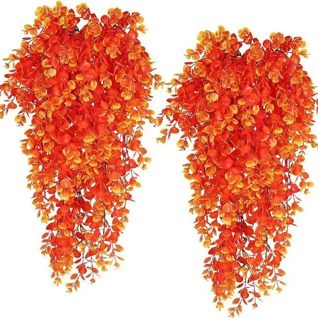 2pcs Artificial Plants Black Vines UV-Resistant Protection Hanging Fake Plants Outdoor Indoor Home Garden Halloween