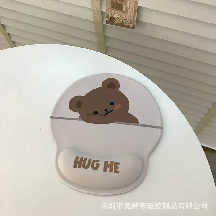 Cartoon Bear Couple Silicone Mouse Pad Thickened Wrist Protection Soft Hand Rest Anti-factory Store Office Mouse Mat