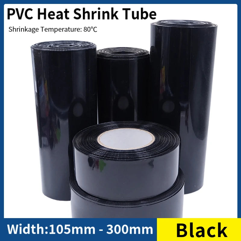 1/8/15M PVC Heat Shrink Tube 18650 Lipo Battery Pack 105 ~ 300mm Insulated Protection Film Wrap lithium Case Cable