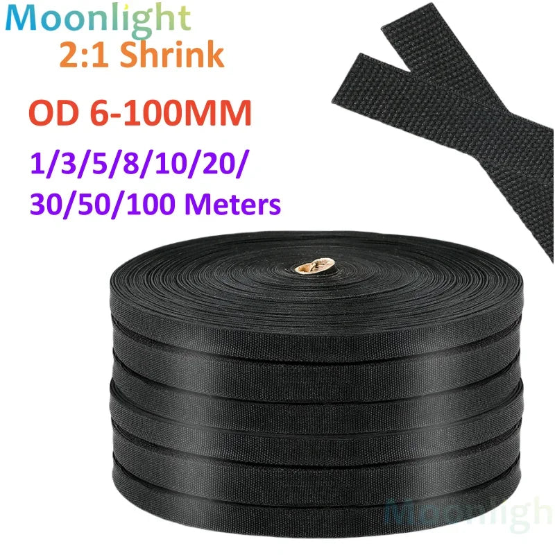 Braided Cable Sleeve Heat Shrink Tube 6/8/10/12mm Insulation Flam Retardant PET Auto Line Organizer Wire Wrap Sheath