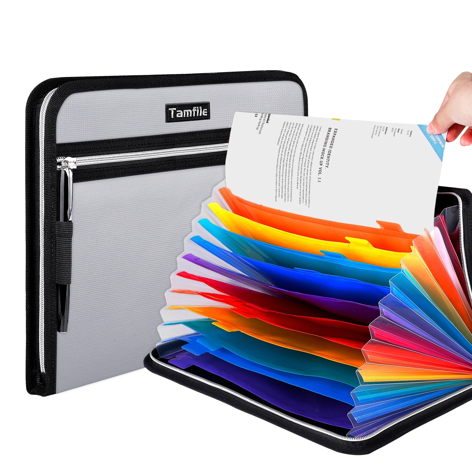 Fire Safe Water Resistant Accordion File Pocket Folder Expandable Filing Folder with 12-Page Organ Folder A4 Size 2