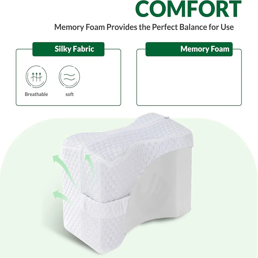 Knee Pillow for Side Sleepers with Straps Soft Memory Foam Leg & Knee Pillow memory foam leg pillow for side sleepers