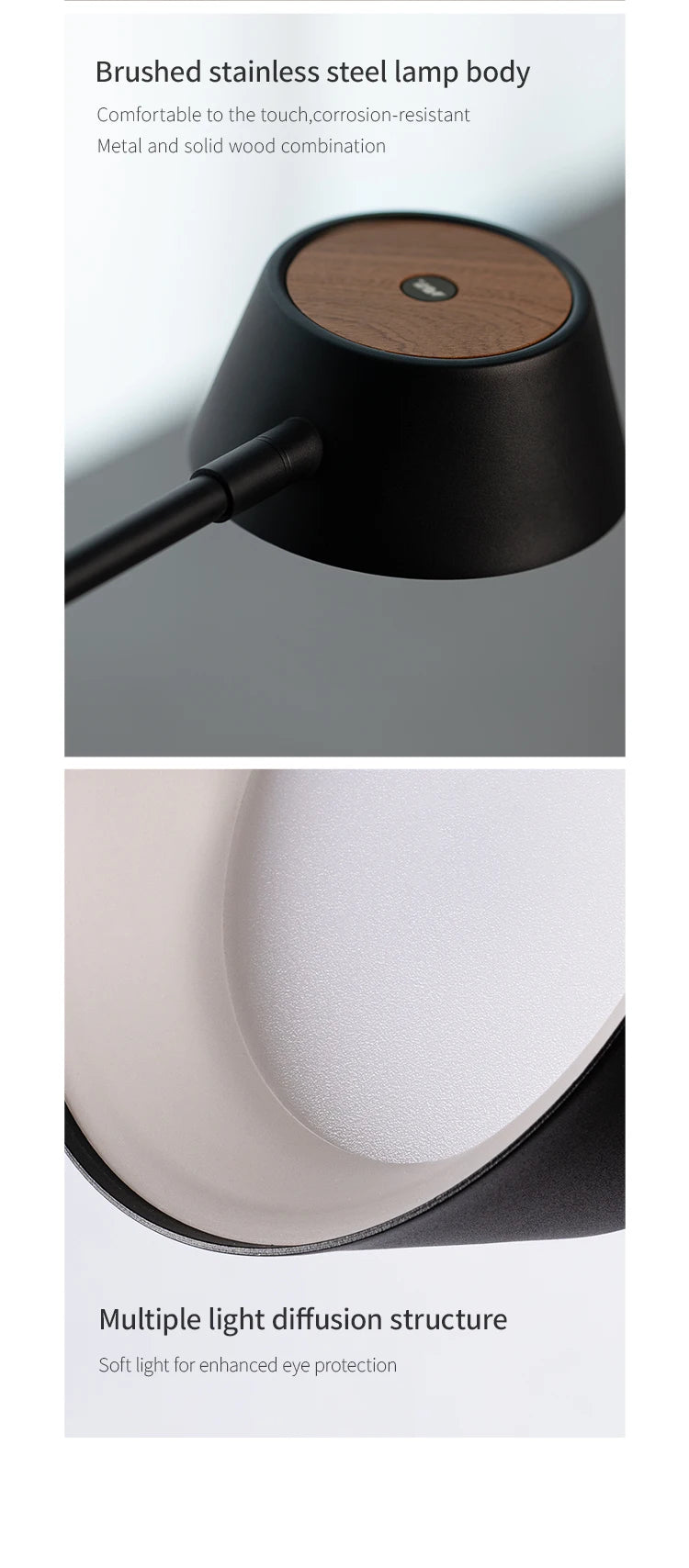 Aisilan Desk reading stand lighting Table Lamp Wood color dimmable touch switch for Hotel bedroom office Bedside