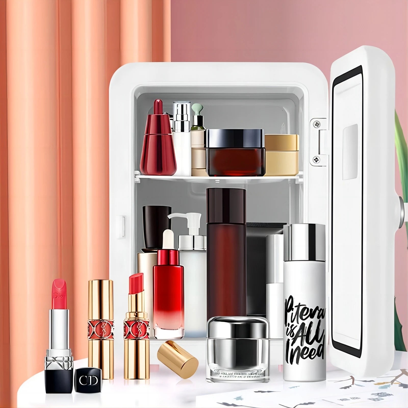 12/220V Mini Multifunction Refrigerator Cosmetics Mask Beverage Dormitory Refrigerators Cooler Warmer Beauty Fridge