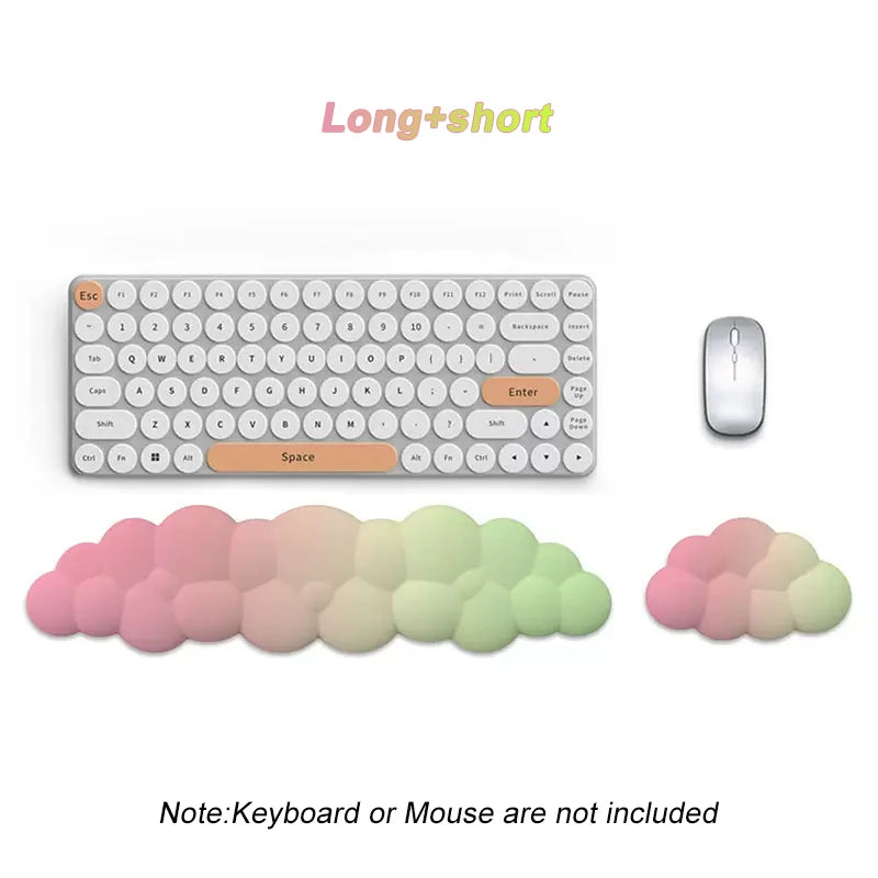 Cloud Keyboard Wrist Rest Mouse Pad Wrist Support Keyboard Set with Ergonomic Memory Foam Anti-Slip Base for Home
