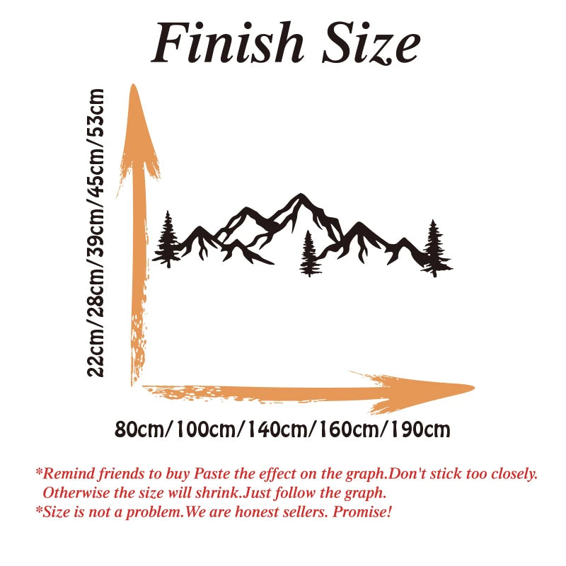 Large Mountain Pine Tree Wall Sticker Decal Jungle Woodland Wildlife Forest Travel Adventure Bedroom Office Playroom