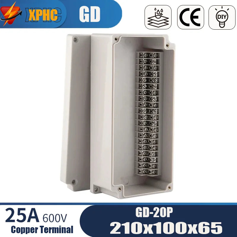 Outdoor ABS Plastic Electric Cable Branch Box Distribution Enclosure Case Home Monitor Waterproof Terminal Junction Box