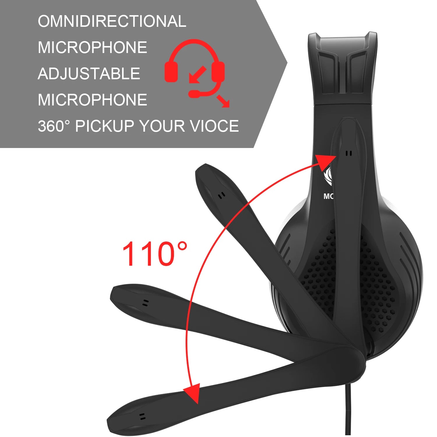 3.5mm Wired Over-Ear Headphones with Mic Noise Cancelling Stereo Bass Soft Earmuffs for Gaming