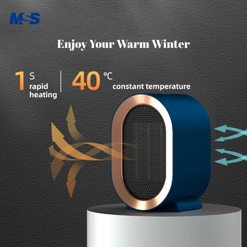 MSS 1200W Instant Heating Air Warmer - 2-Gear Temperature Regulation Anti-Tip Over Winter Heater for Home Office