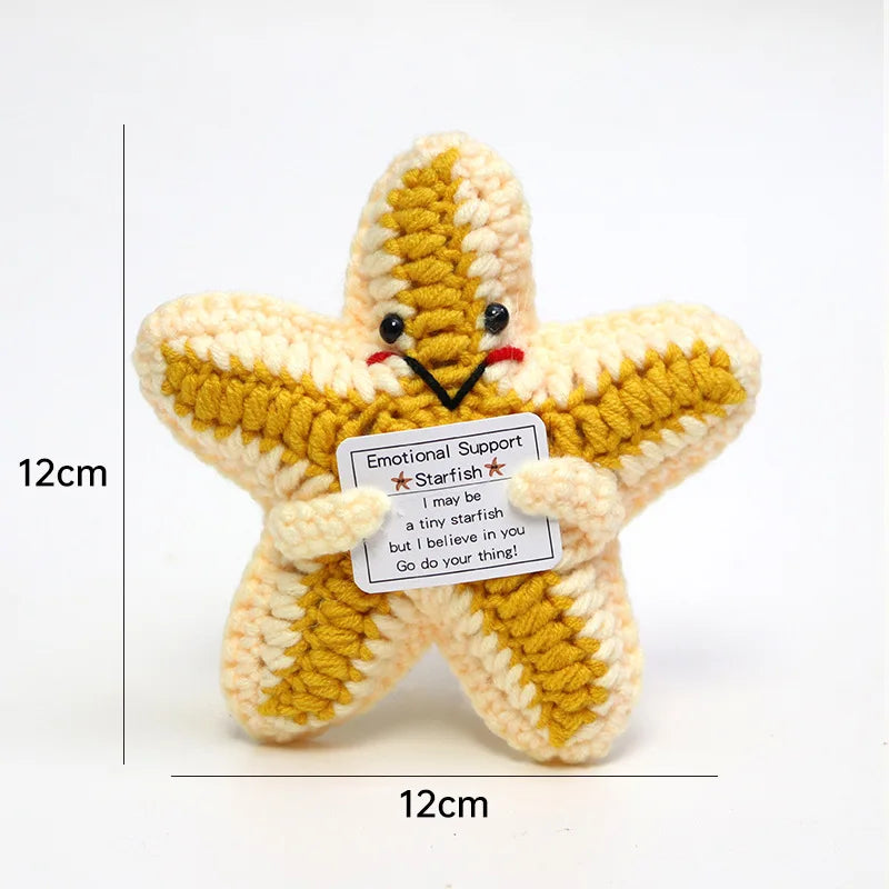 Cute Positive Cat Emotional Support Crochet Animal Funny Gift Desk Decor Christmas Gift - V1