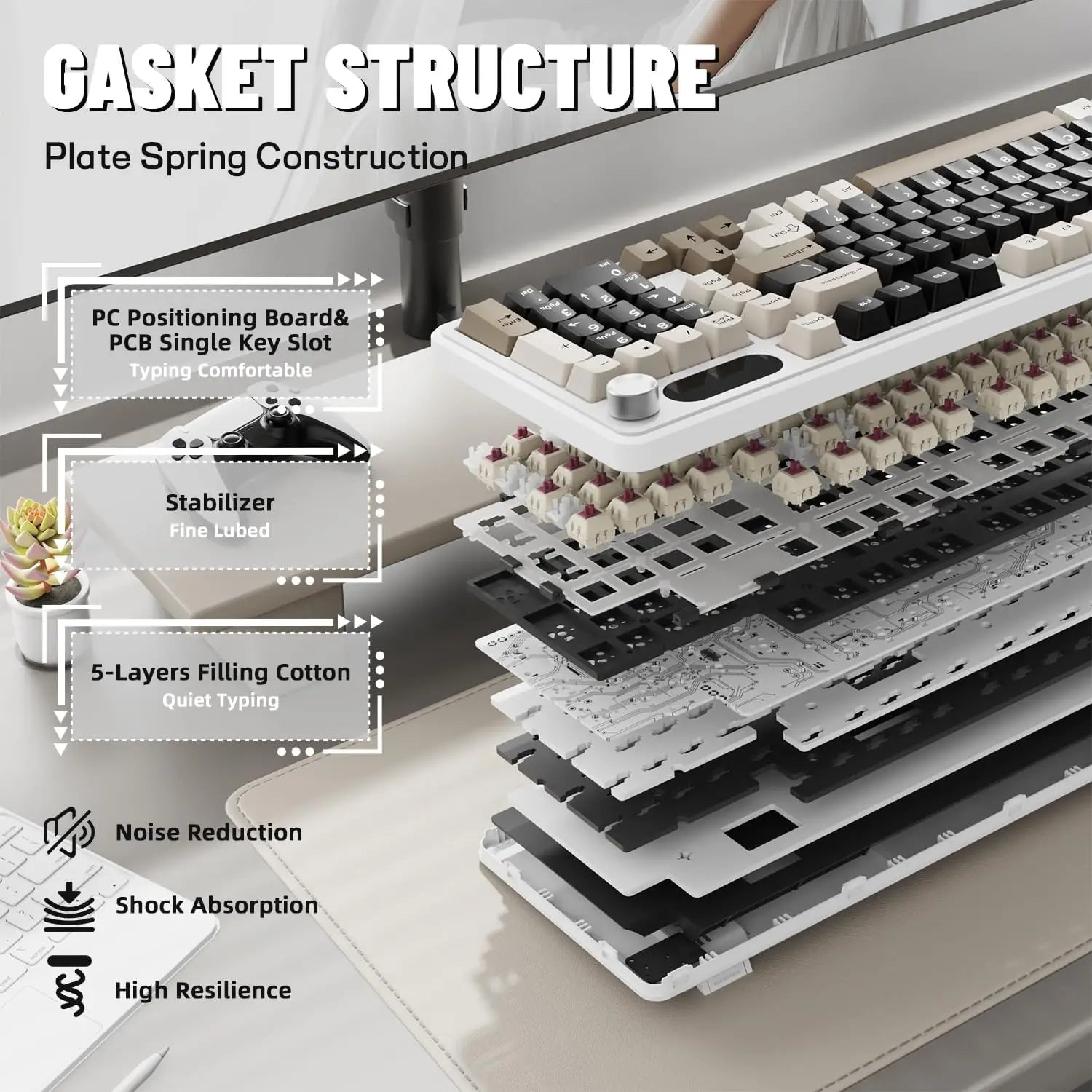 ATTACK SHARK X98Pro Wireless Mechanical Keyboard with Screen & Knob Tri-mode Gasket Hot Swappable RGB Keyboard Web