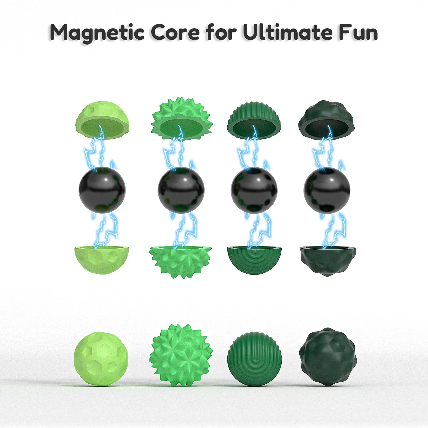 Silicone Magnetic Sensory Balls Fidget Toy Massage Ball Fascia Yoga Fitness Shoulder Hand Foot Massager Hard Membrane