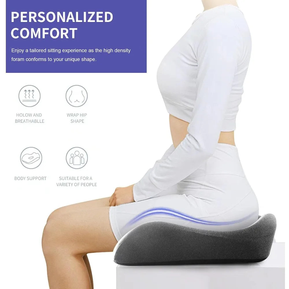 X-Large Gel Infused High Density Foam Seat Cushion for Office Chair Kitchen Chair Car Seats - Elevate Your Seat - Gray