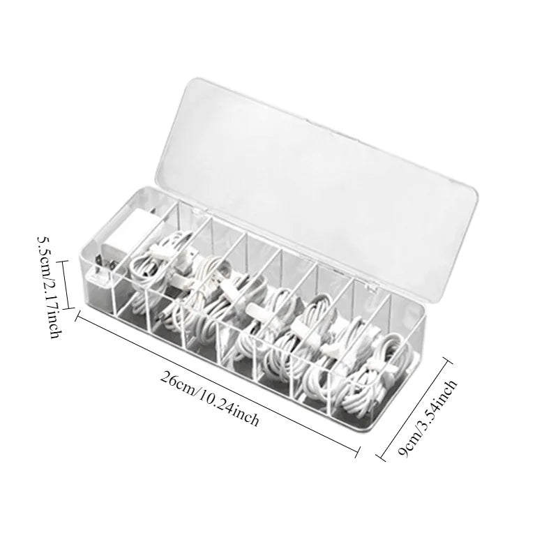 Data Cable Storage and Organizing Box Desktop Small Item Storage Box Jewelry Key Covered Dust-proof Storage Box