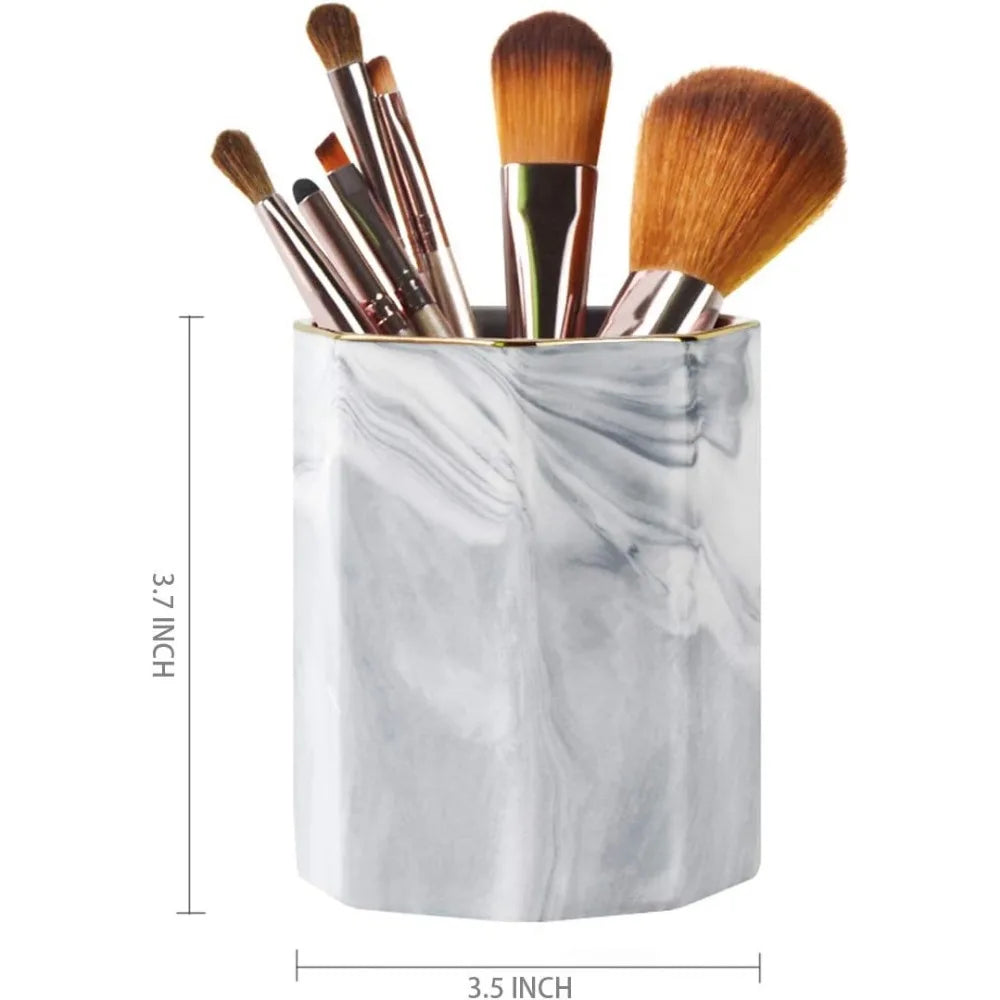 pen holder pencil holder marble desk organizer cute durable ceramic pencil cup decorative makeup brush holder cup