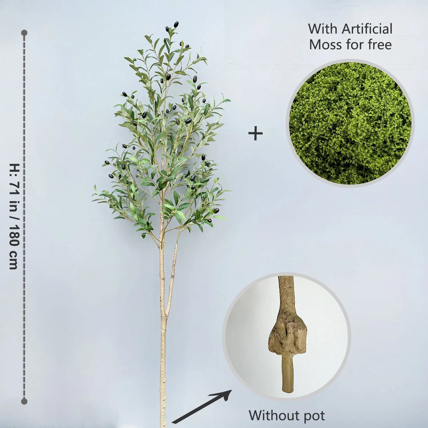 65-200CM Artificial Olive Plant tree High Branches Faux plant Plastic Leaf Ornamental indoor Artificial Plant for Home