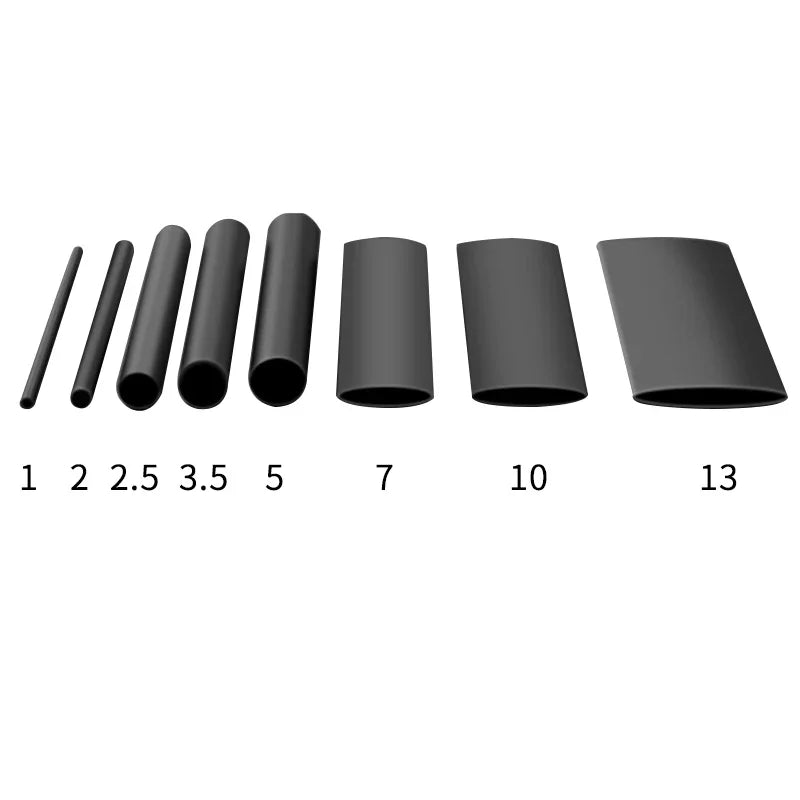 1/5/10/25M 2:1 Black 1 2 3 5 6 8 10mm Diameter Heat Shrink Heatshrink Tubing Tube Sleeving Wrap Wire Sell DIY Connector