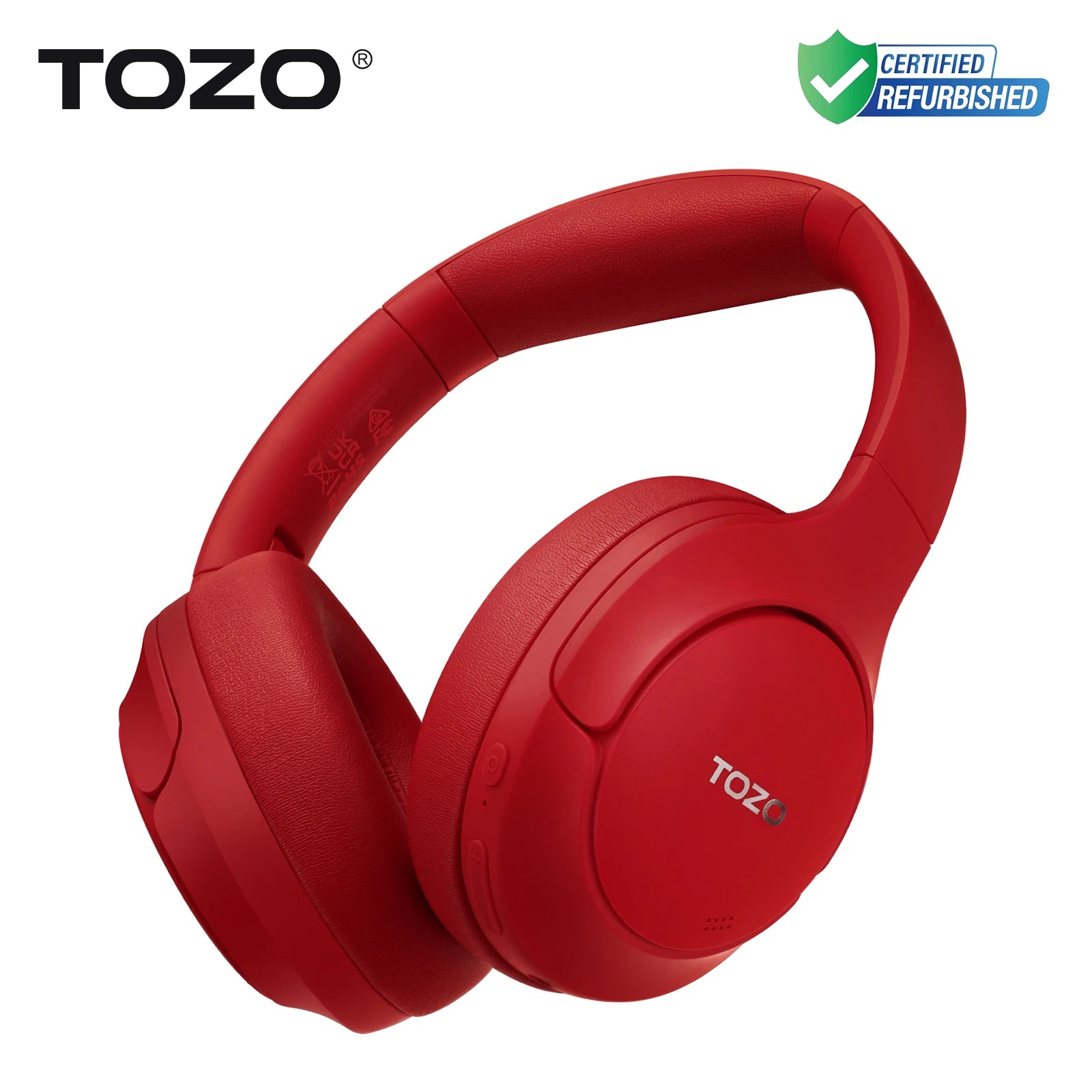 Refurbished TOZO Hi-Res Over Ear Headphones with Mic Hybrid Active Noise Cancelling 38dB Wireless&Wired Headsets 40mm