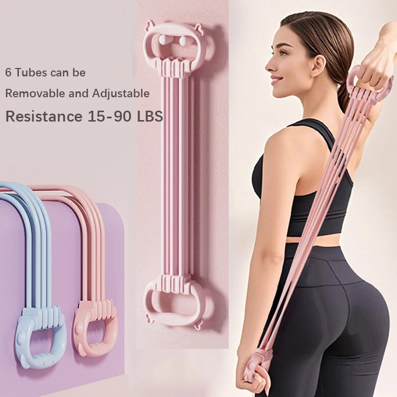 Stretch Strap Yoga 6 Ropes Adjusted Tensioner Yoga Tool Open Back Practice Shoulder Yoga Stretching Belt Elastic