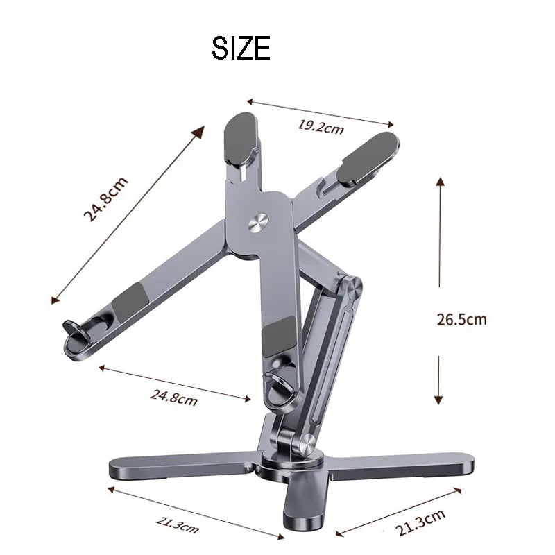 Foldable Laptop Stand 360°Rotation Notebook Table Adjustable Aluminum Alloy Holder Portable X Type Bracket for 10-17