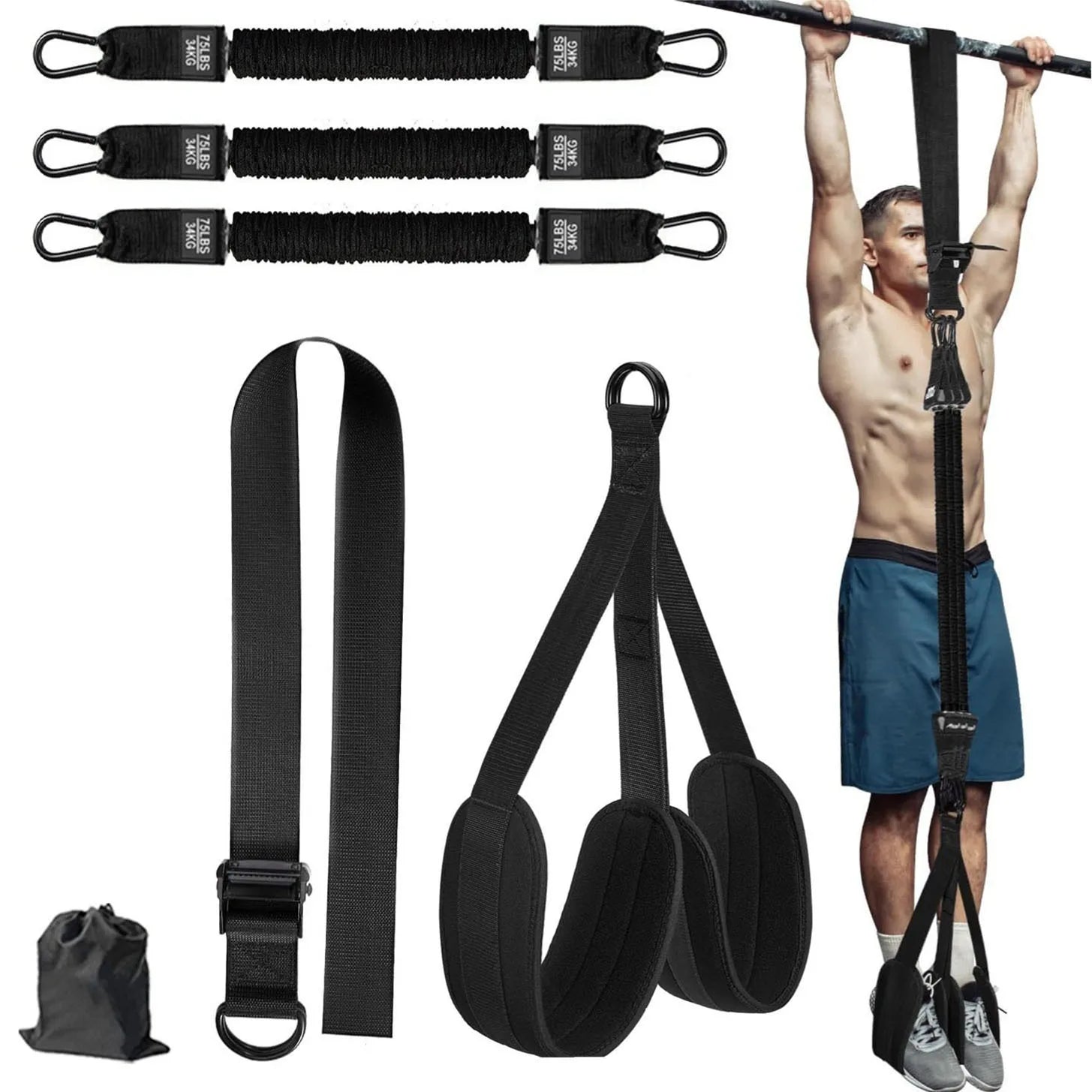 Pull Up Assistance Bands Set Resistance Strap for Pull-ups Assist for Men Women Hanging Training Chin-up Workout Body