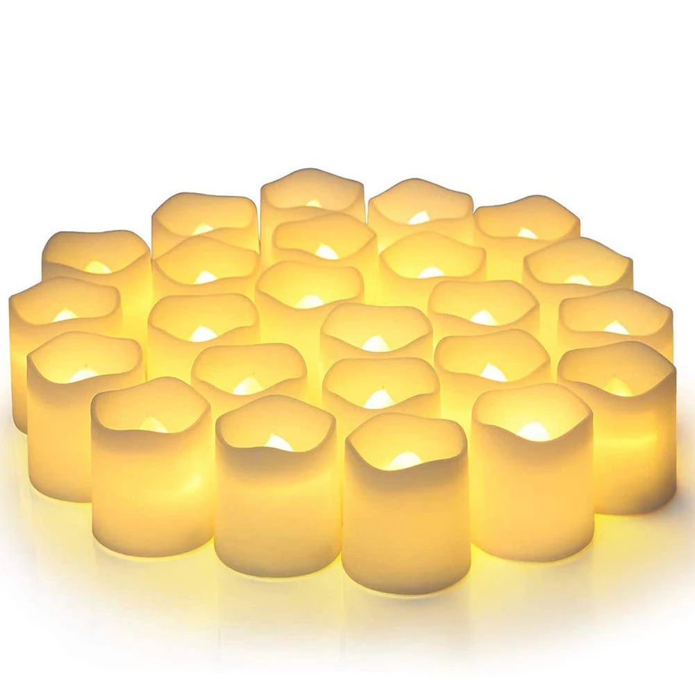 24Pcs/Set Flameless LED Candle Creative wishing Led Tea Light Warm White Flameless Candle Halloween Christmas Decor