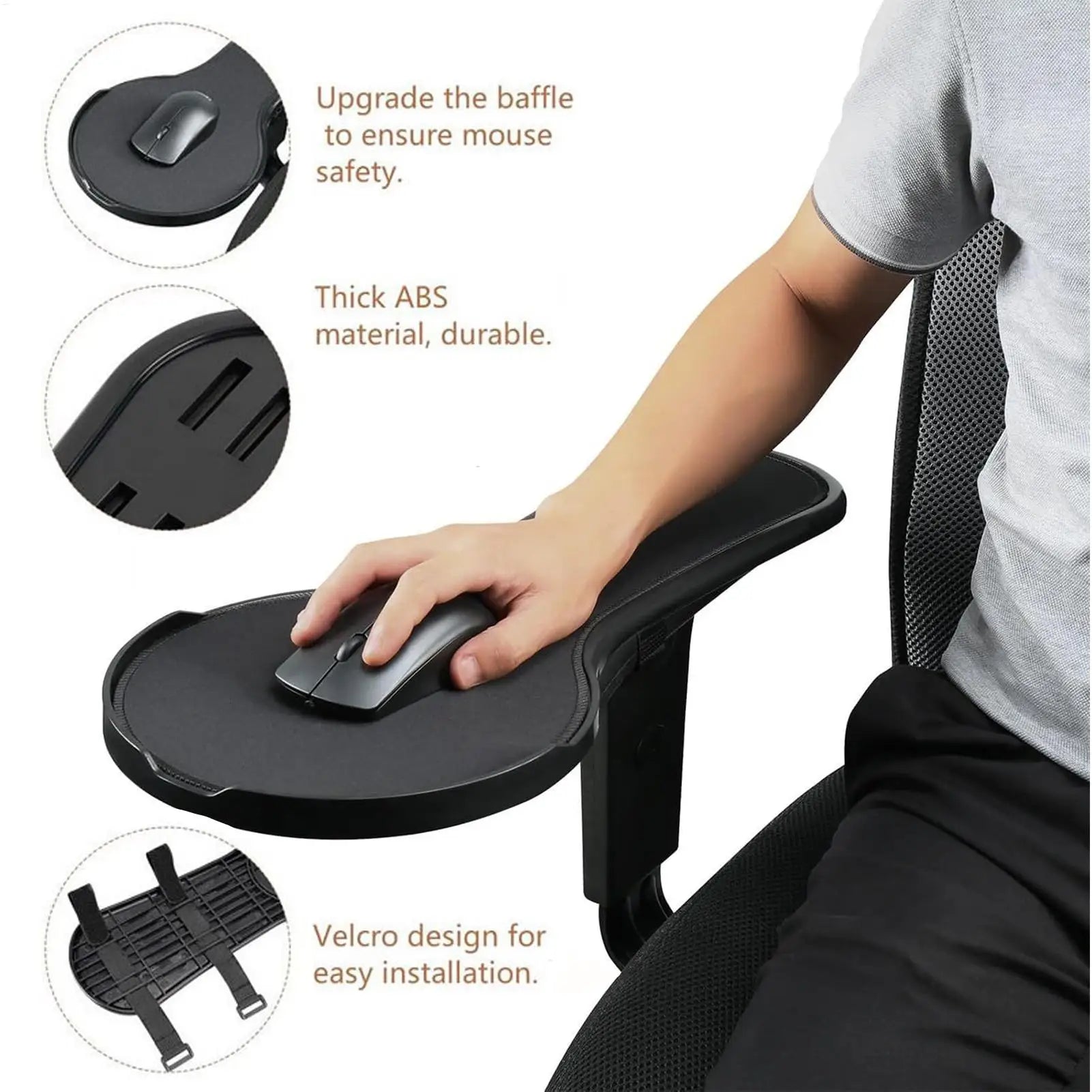 Armrest Desk Extender Computer Arm Support Pad Ergonomic Design Chair Attachment Extension Elbow Mat for Offices Home