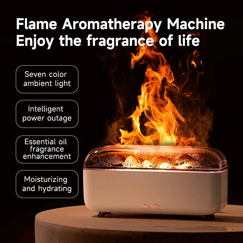 300ml Mini Volcanic Lava Essential Oil Aroma Diffuser Machine Small Household USB Home Fragrance Diffuser Flame