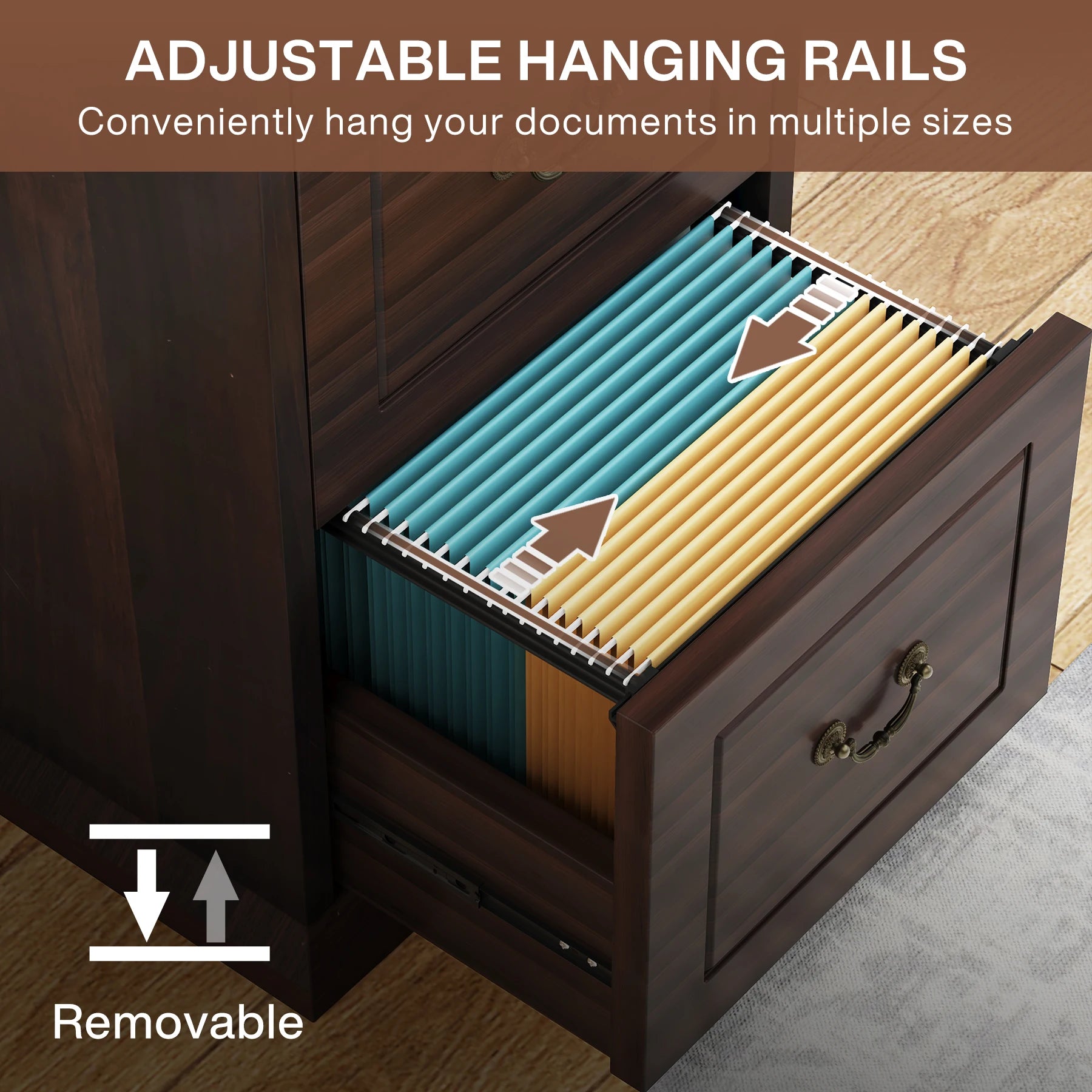 Tribesigns 4-Drawer File Cabinet Filing Cabinet Vertical File Cabinet Home Office Wood Filing Cabinet for A4 /Letter