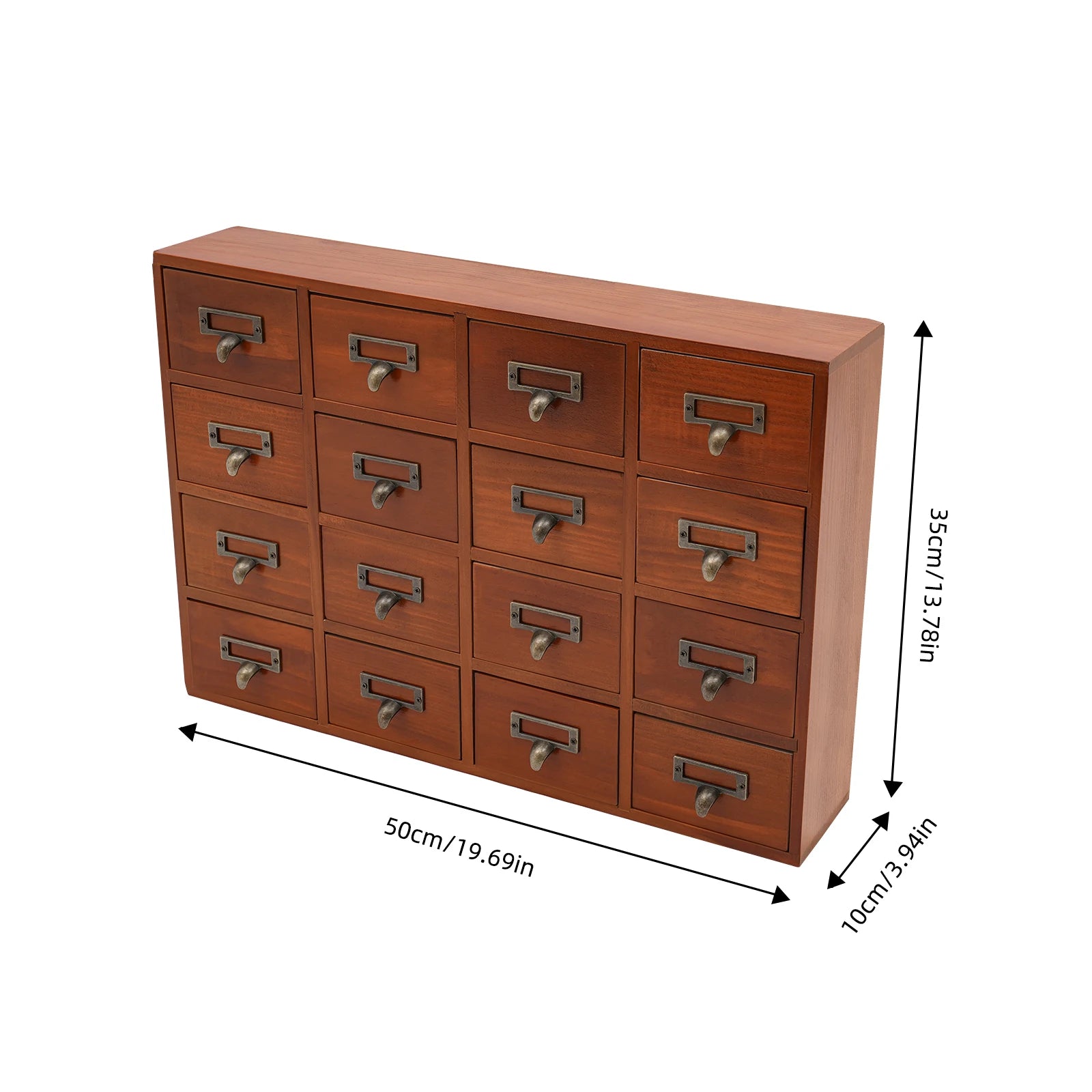 16 Drawers Apothecary Cabinet with Drawers Library Card Catalog Cabinet Medicine Vintage Furniture Wooden Desk Drawer