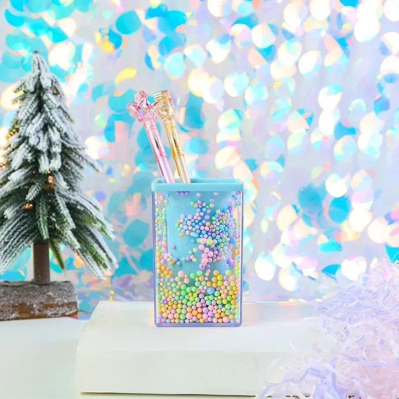 Colorful Acrylic Piggy Drawer Pen Holder Cartoon Multi Grid Cute Creative Girl Student Multifunctional Storage Office