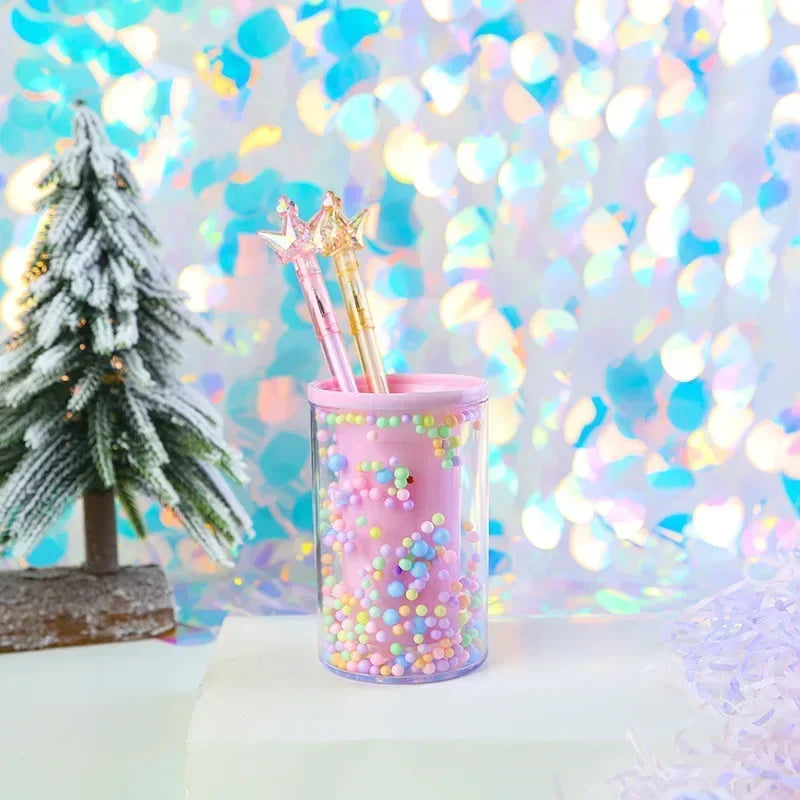 Colorful Acrylic Piggy Drawer Pen Holder Cartoon Multi Grid Cute Creative Girl Student Multifunctional Storage Office