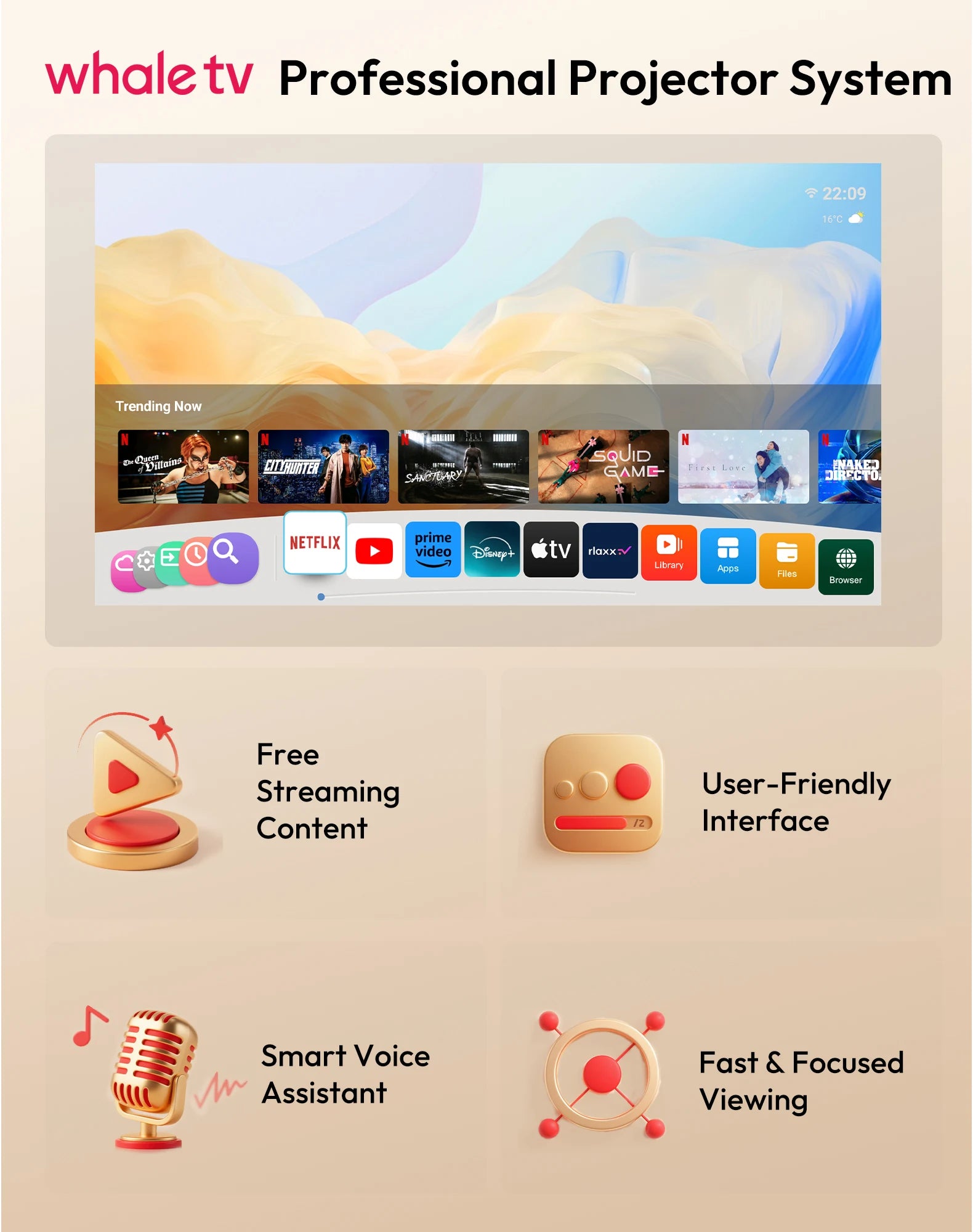 XGODY 4K Projector Netflix Official Android Full hd Beamer 1080P Projector Whale OS Dual Wifi 700 ANSI BT5.0 Cinema