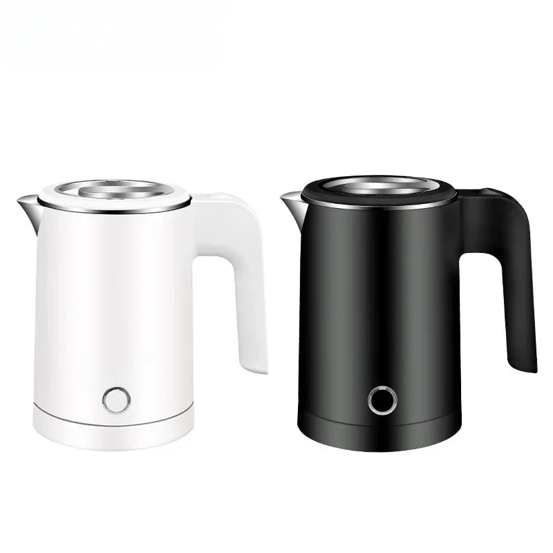Small Electric Kettles Stainless Steel for Boiling Water 0.8L Travel Mini Hot Water Boiler Heater Double Wall Portable