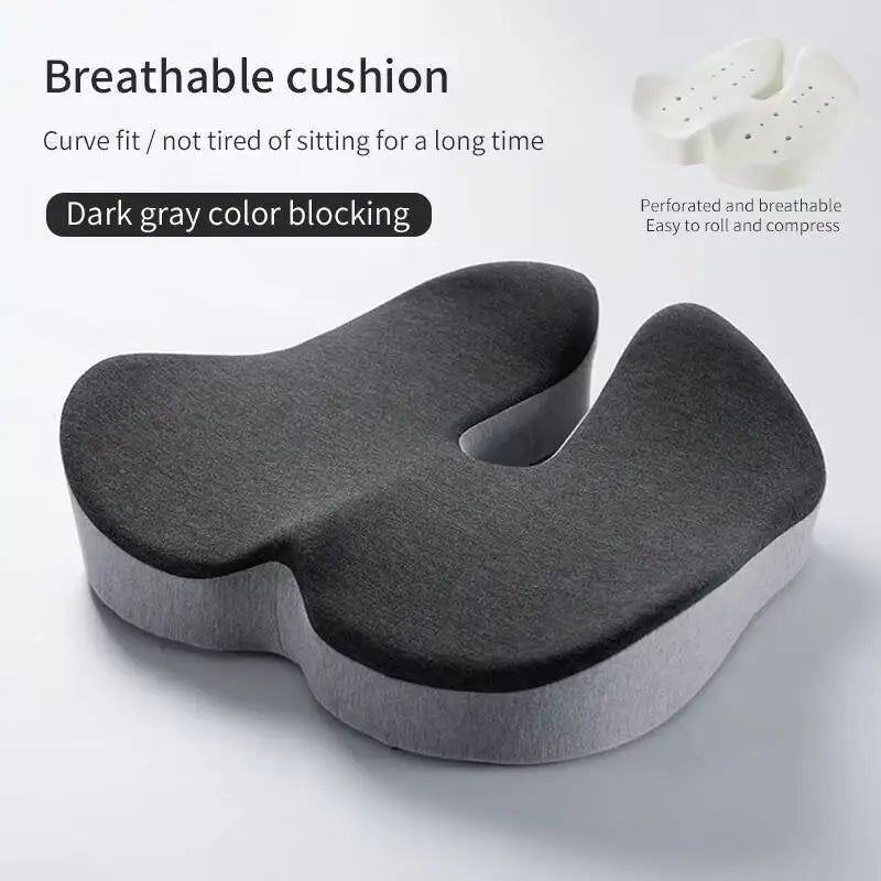 Hot Selling Lumbar Back Support Chair Comfortable Massage Pillow Memory Foam Orthopedic Seat Cushion - Dark gray