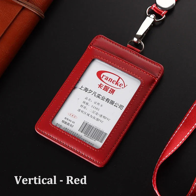 NEW ID Holders Bank Credit Card Holder Unisex Genuine Leather Card Case Business Working Id Badge Name Tag Covers