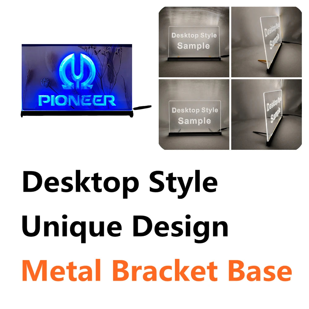 Pioneer Vu LED Neon Sign-3D Carving Wall Art for Home,Room,Bedroom,Office,Farmhouse Decor - Blue-Z / UK-30x20cm