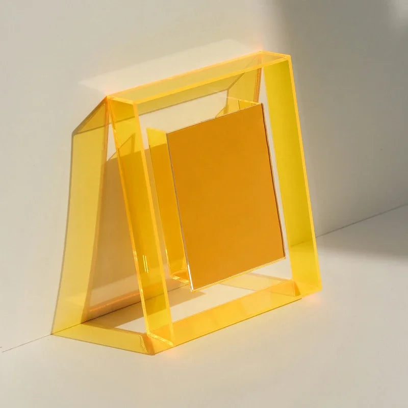 5 Inch Transparent Acrylic Photo Frame Box Photocard Holder Interior Frame Picture Display Stand Office Home Desktop