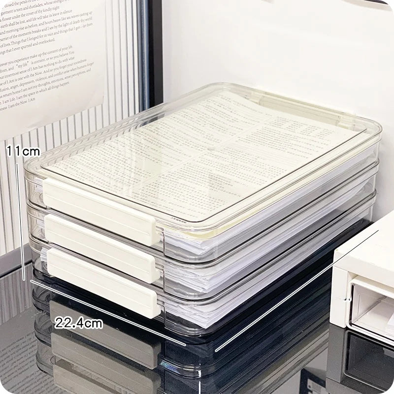 Simple Ins Sle Student Test Paper Storage Box Desktop Organizer Cute Cartoon Plastic File Cabinet Writing Desk Accory