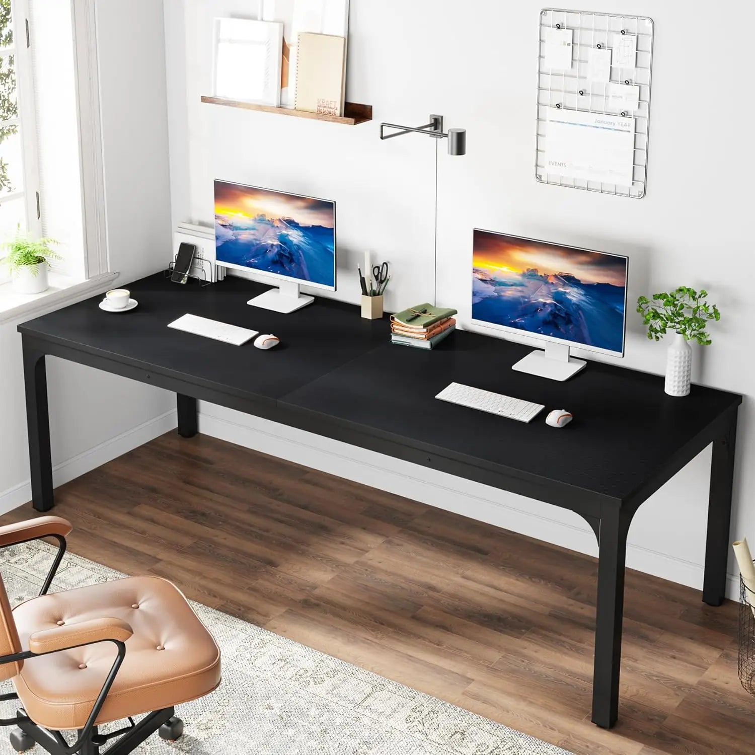 78.7 Inches Extra Long Computer Desk 2 Person Desk Double Long Desk Workstaion for Home Office - United States / black