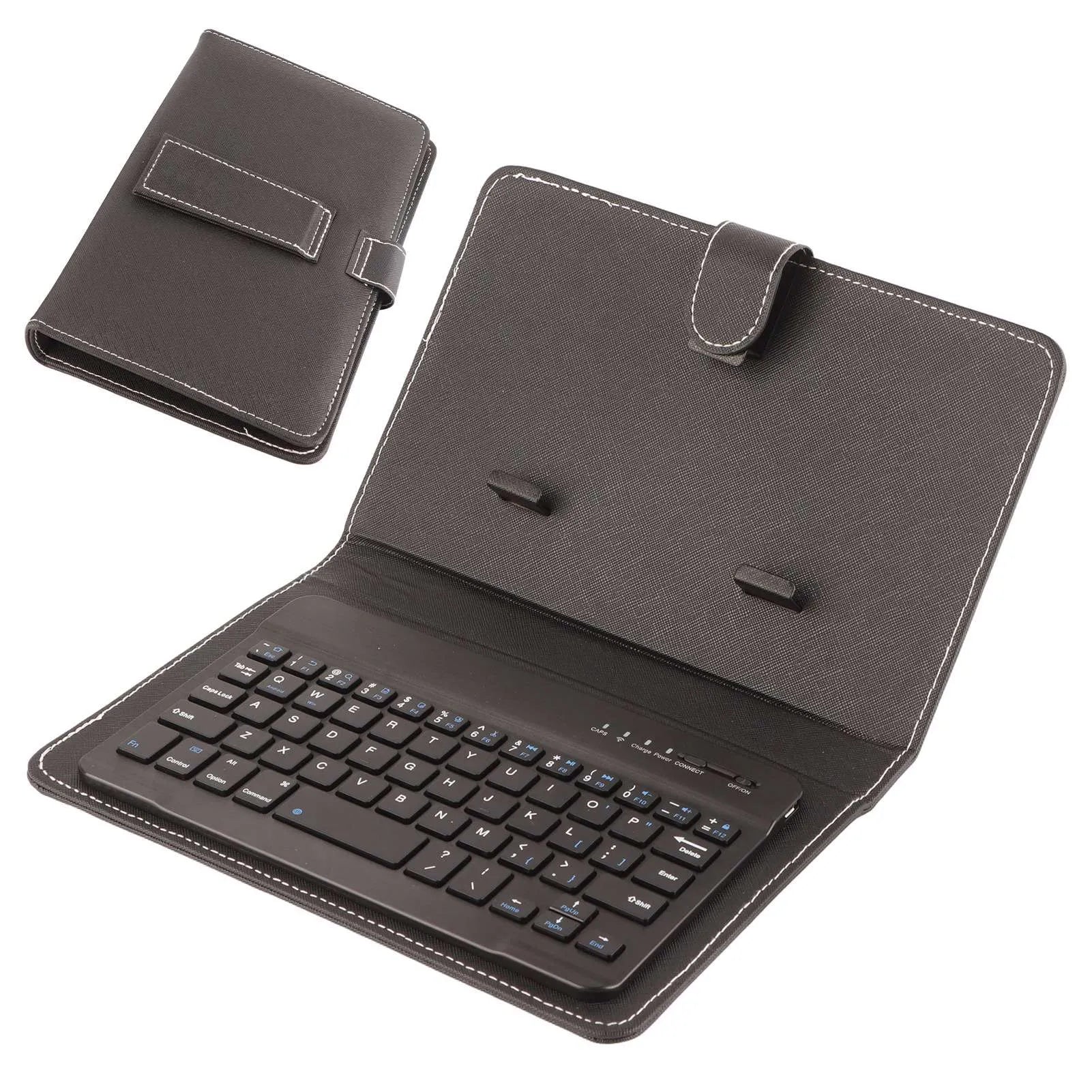 1PC 2 in 1 Wireless Bluetooth Keyboard Case with Magnetic Stand Rechargeable PU Leather Cover for iOS Android Phones