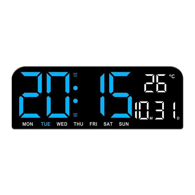 Large LED Digital Wall Clock Temperature Date Week Display Countdown Table Clock Brightness Adjustment Two Alarm 12/24h