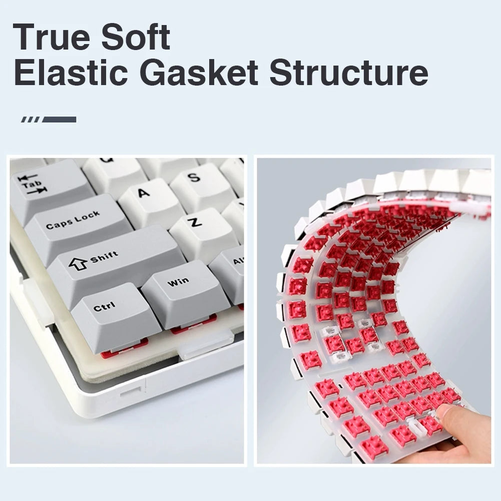 AULA F99 Machanical Keyboard Bluetooth 5.0/2.4G Wireless/Wired Gasket-mounted Gaming Keyboard 99 Keys Customizable